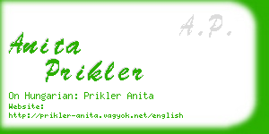 anita prikler business card